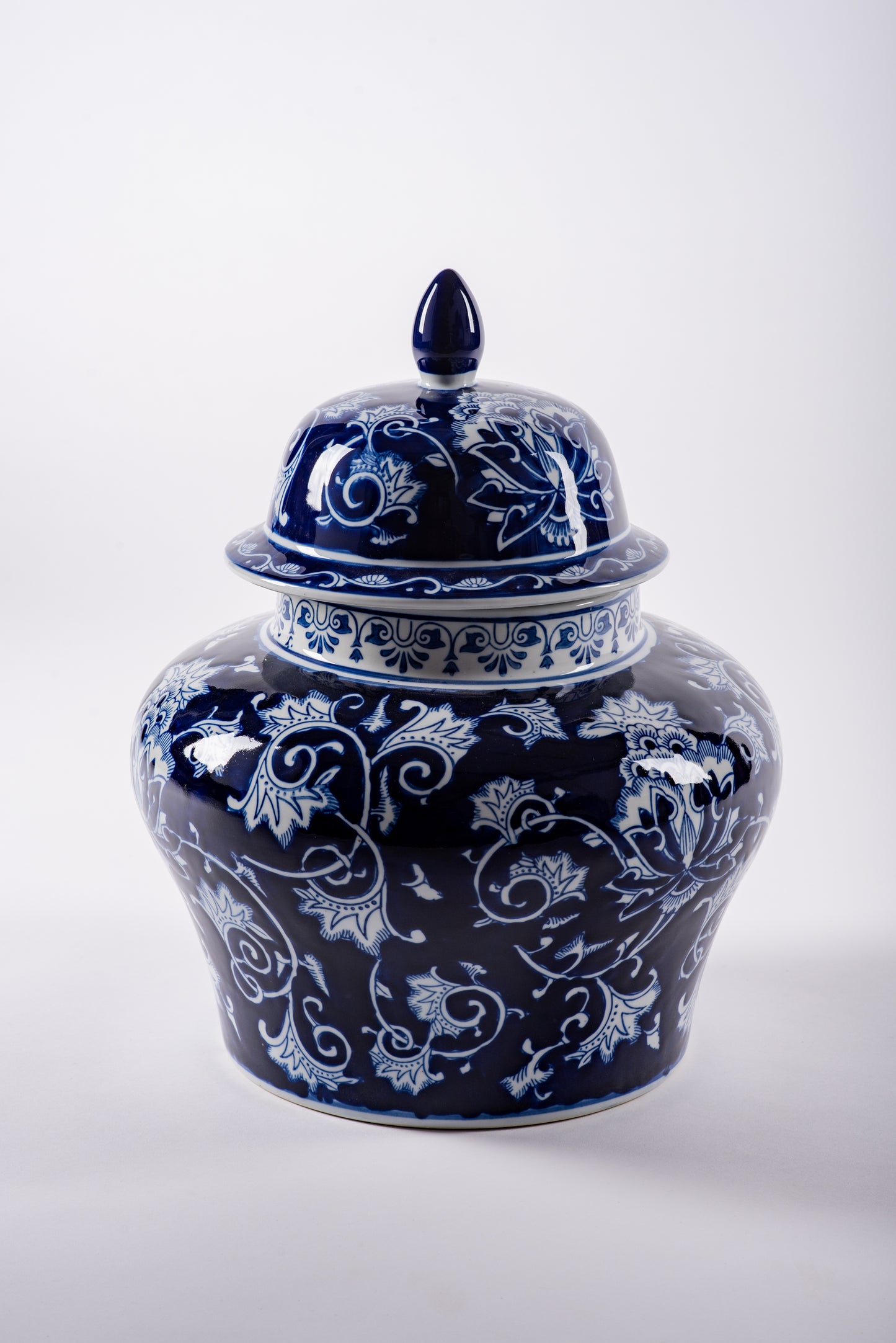 Hand-Painted Lidded Porcelain Vases