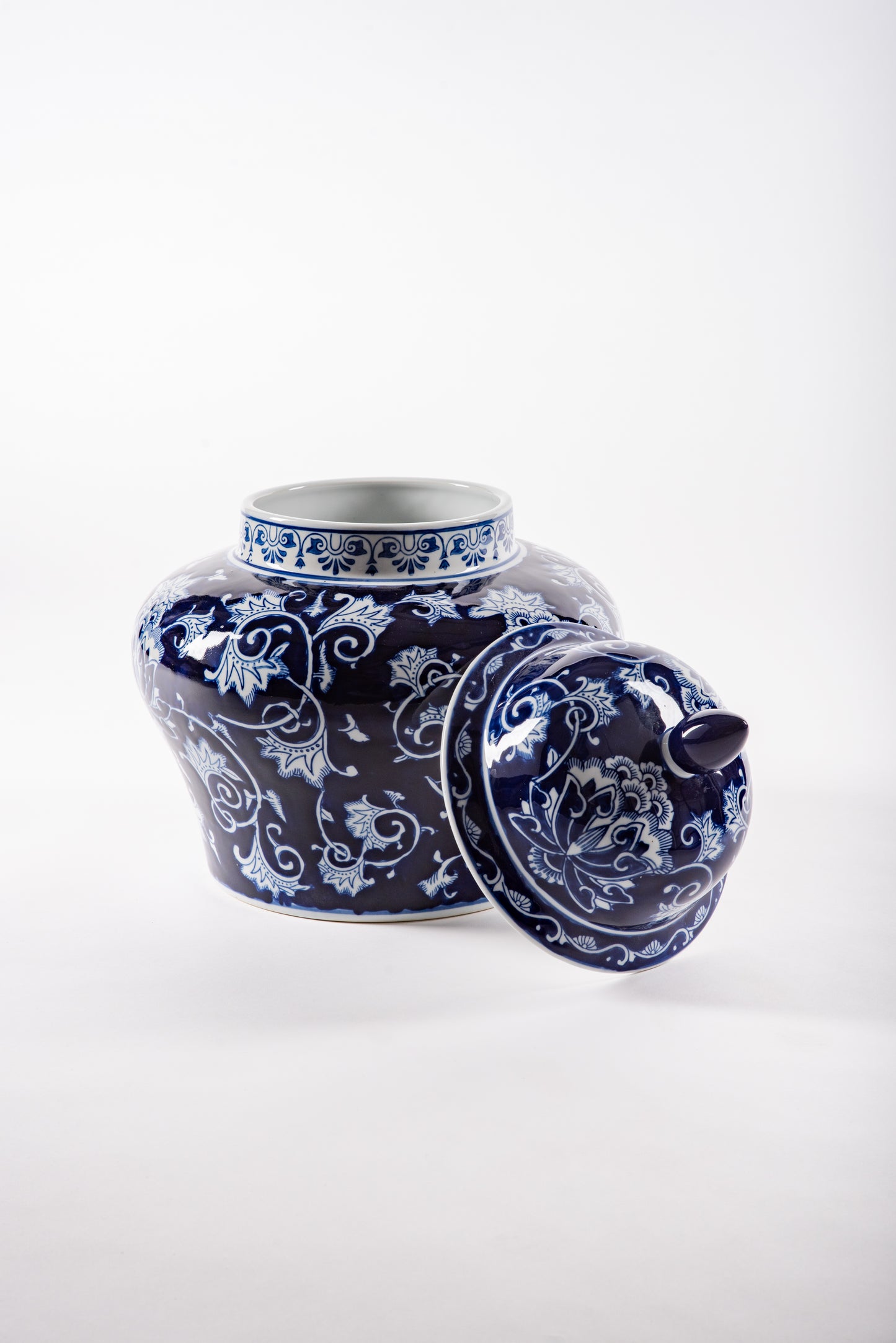 Hand-Painted Lidded Porcelain Vases