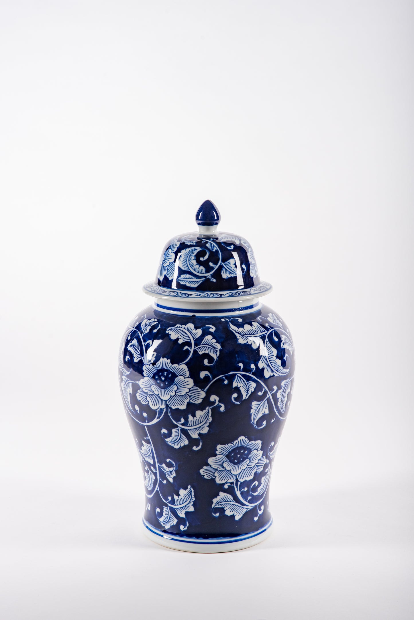 Hand-Painted Lidded Porcelain Vases