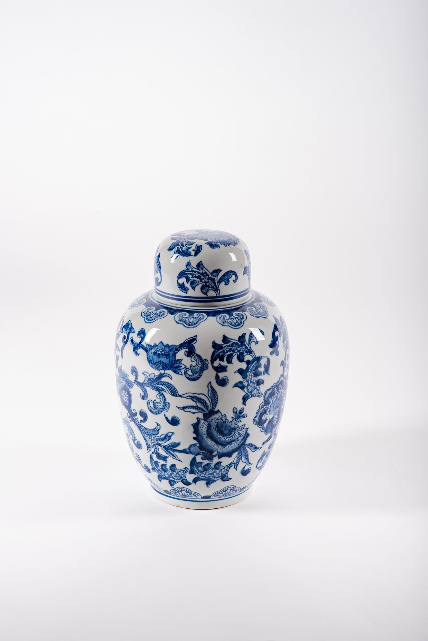 Hand-Painted Lidded Porcelain Vases
