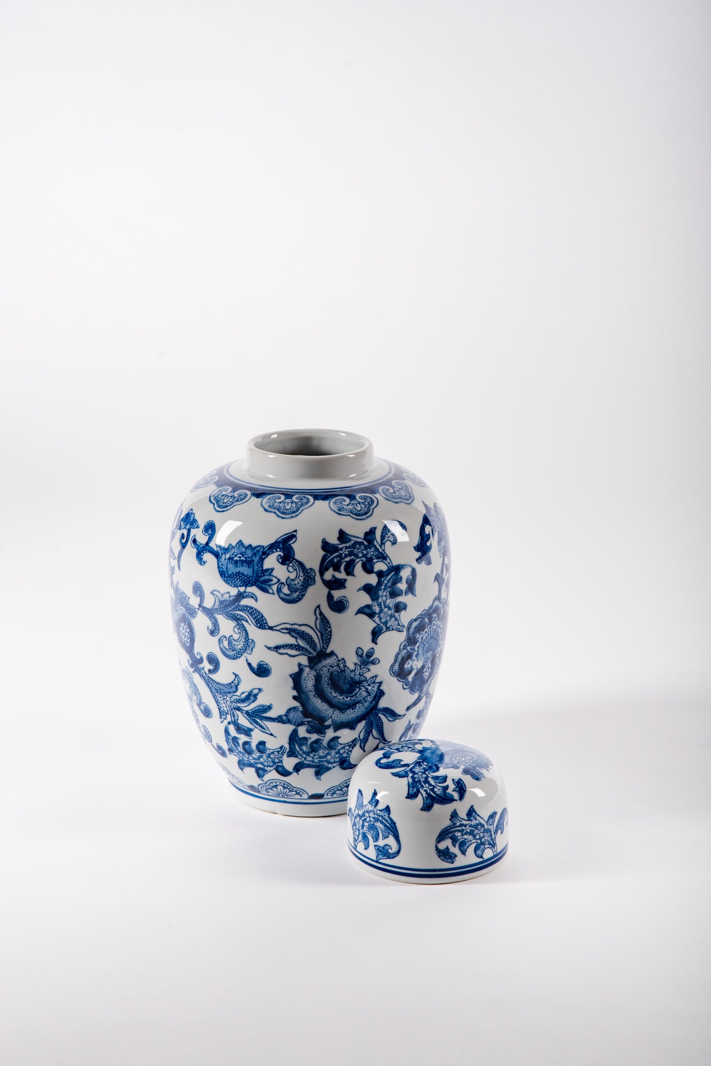Hand-Painted Lidded Porcelain Vases