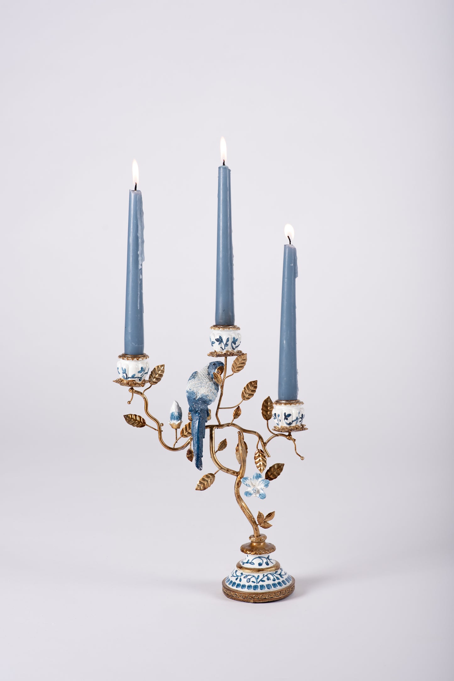 Blue Parrot Candleholder
