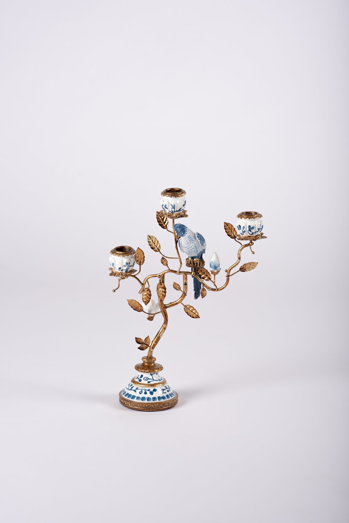 Blue Parrot Candleholder