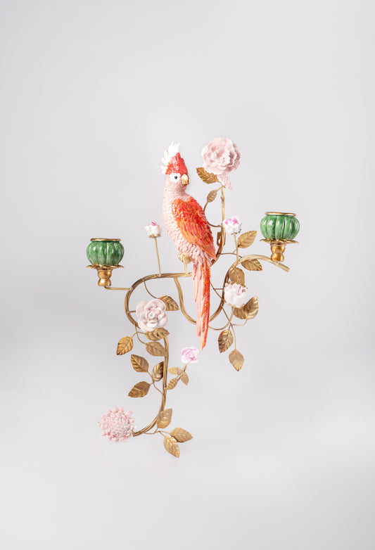 Orange Parrot Wall Candleholder