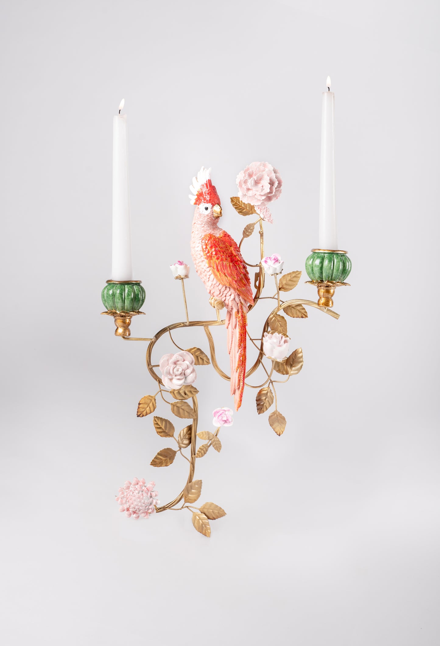 Orange Parrot Wall Candleholder