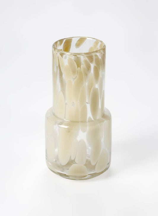 Spots Beige Glass Vase - Medium