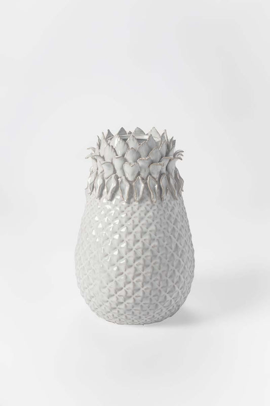 White Stoneware Vase - Medium