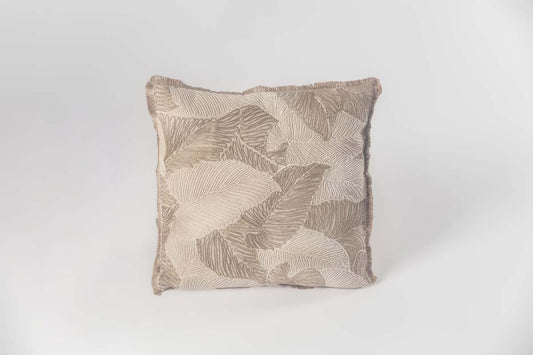 Palm Leaf Square Cotton Cushion - Natural