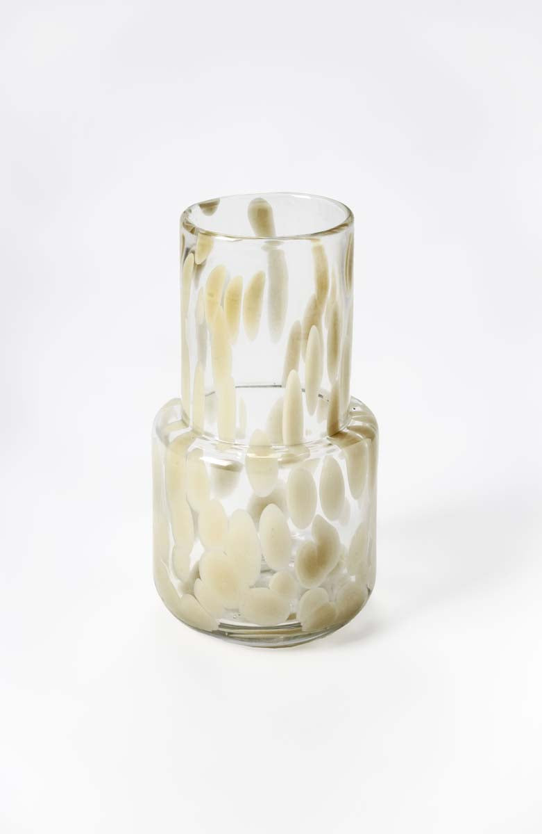 Spots Beige Glass Vase - Tall